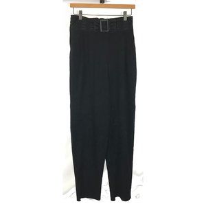 Womens Size 6 Erez Black Vintage Pure Suede High Waisted Pants